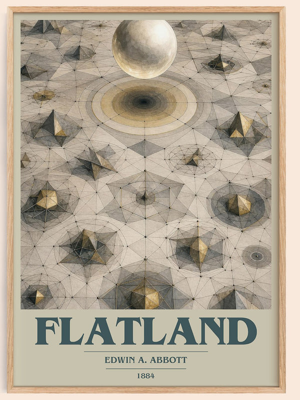 Flatland book cover book poster by Edwin A. Abbott – framed literary art print