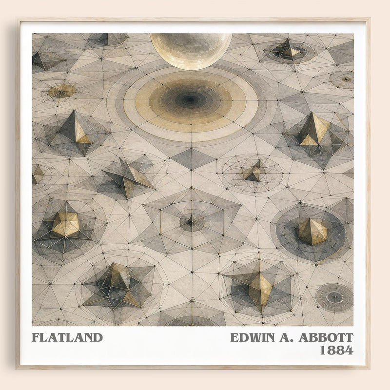 Flatland literary book poster by Edwin A. Abbott – framed literary art print