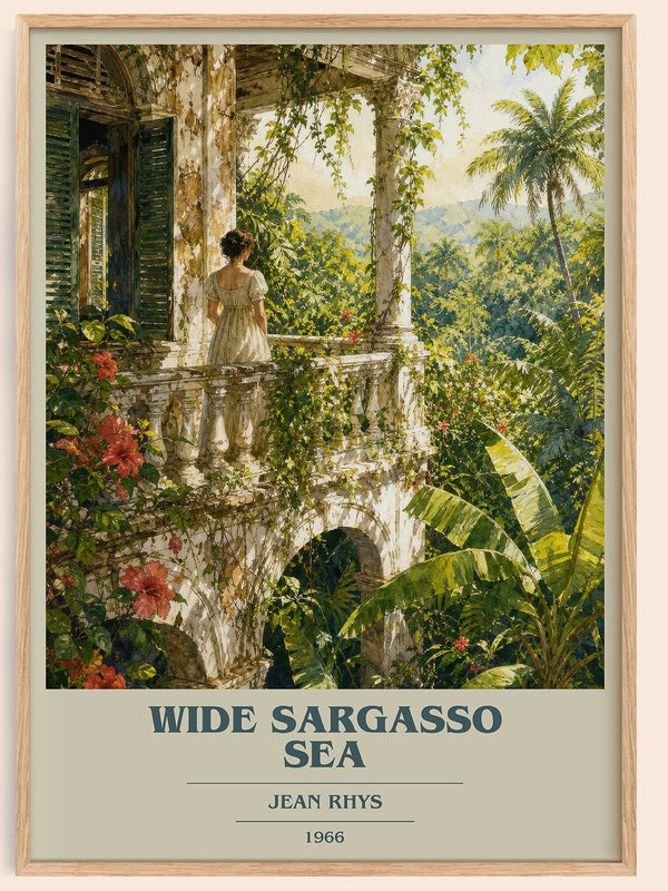 Wide Sargasso Sea book cover book poster by Jean Rhys – framed literary art print