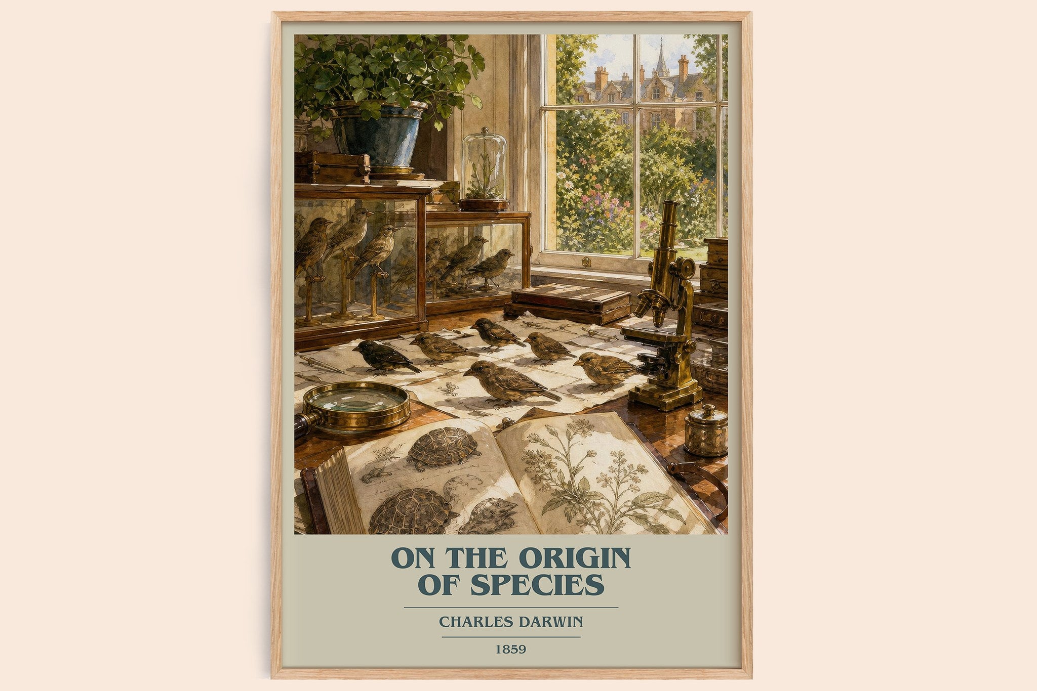On the Origin of Species Book Cover Poster by Charles Darwin