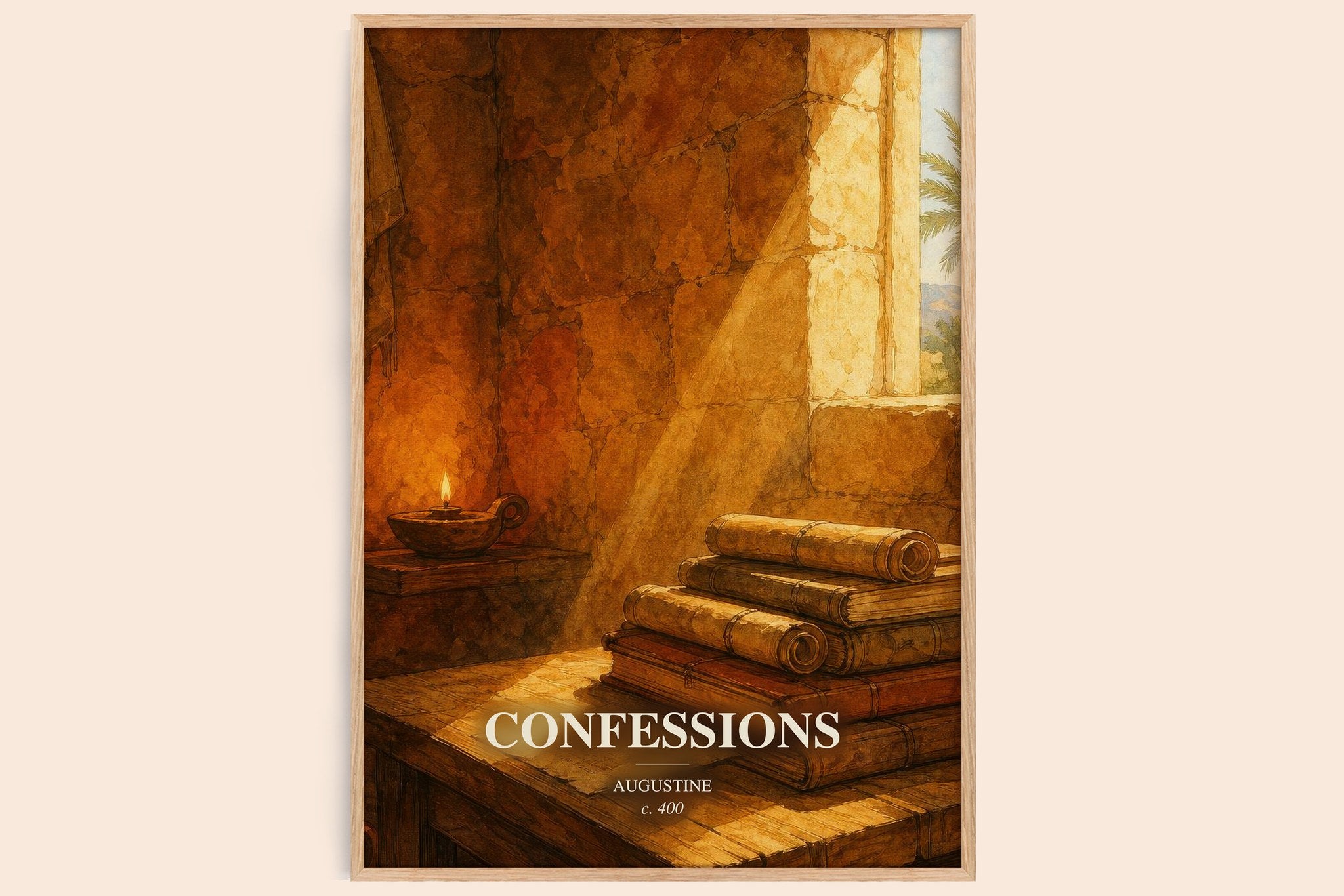 Confessions Book Watercolour Illustration by Augustine