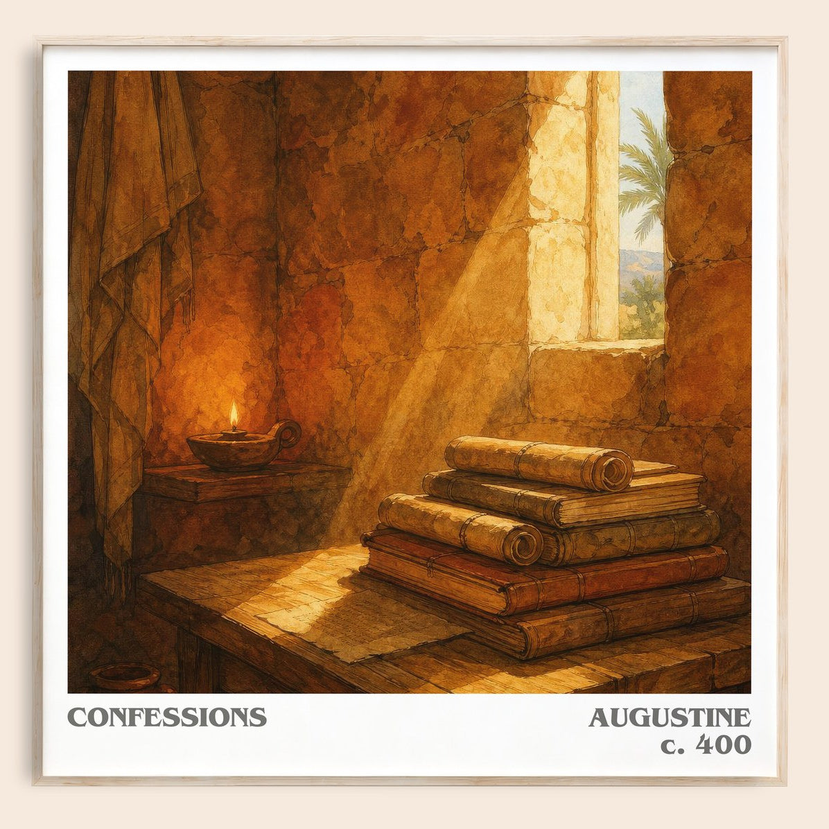 Confessions literary book poster by Augustine – framed literary art print