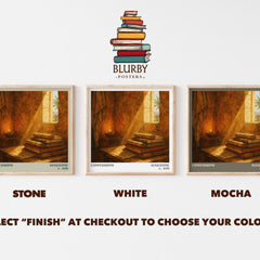 Confessions literary print framed by window – Stone, White and Mocha square prints side by side – choose your colour