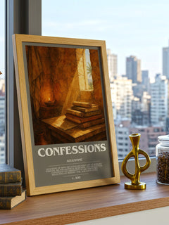 Confessions bookish poster colour and style options – Augustine book art