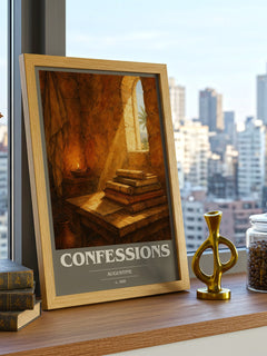 Confessions book cover poster colour and style options – Augustine book art