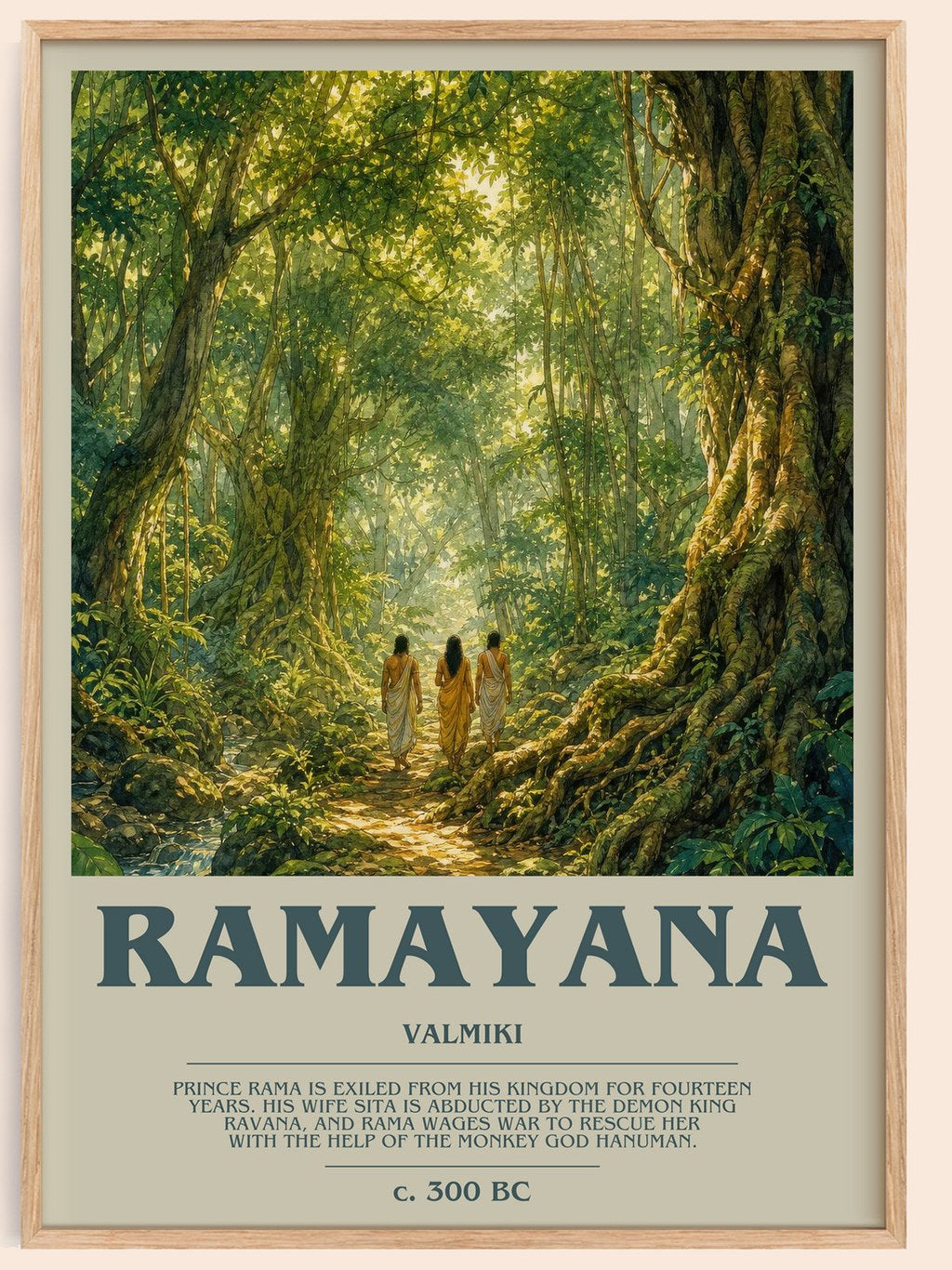 Ramayana bookish book poster by Valmiki – framed literary art print