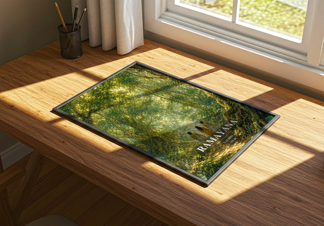 Ramayana watercolour book poster framed on wall – __new__:mythology wall art