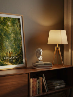 Ramayana watercolour print on bookshelf – Valmiki fan gift