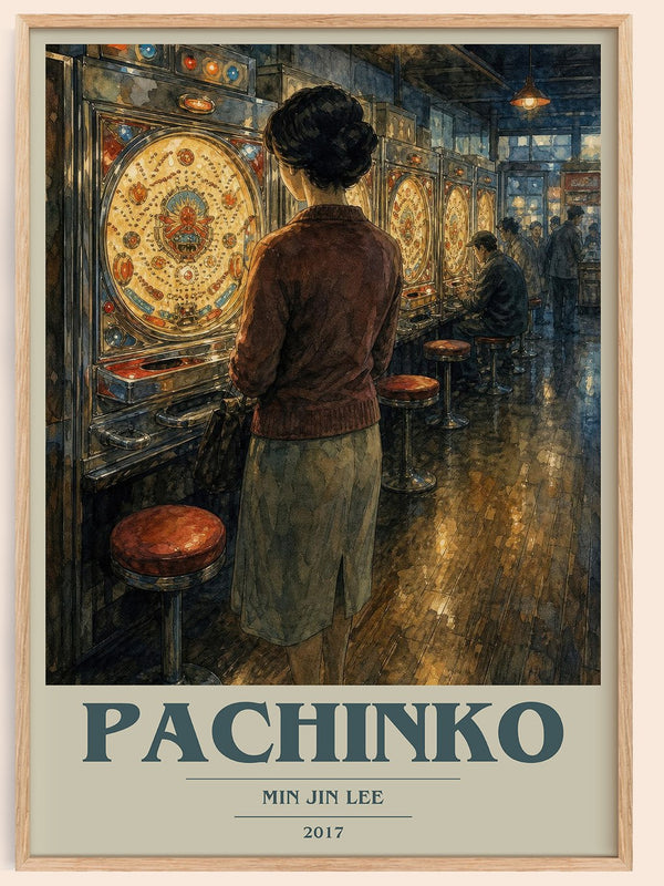 Pachinko book cover book poster by Min Jin Lee – framed literary art print