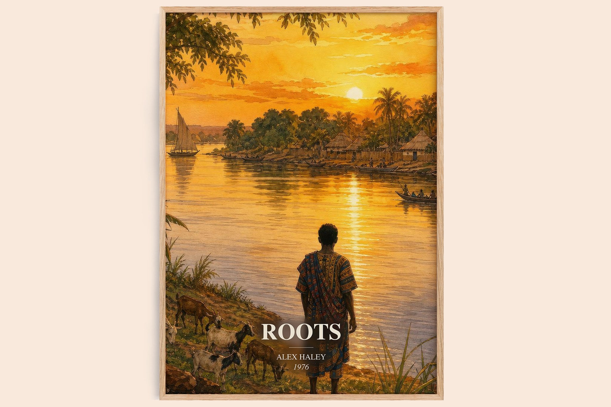 Roots Book Watercolour Illustration by Alex Haley