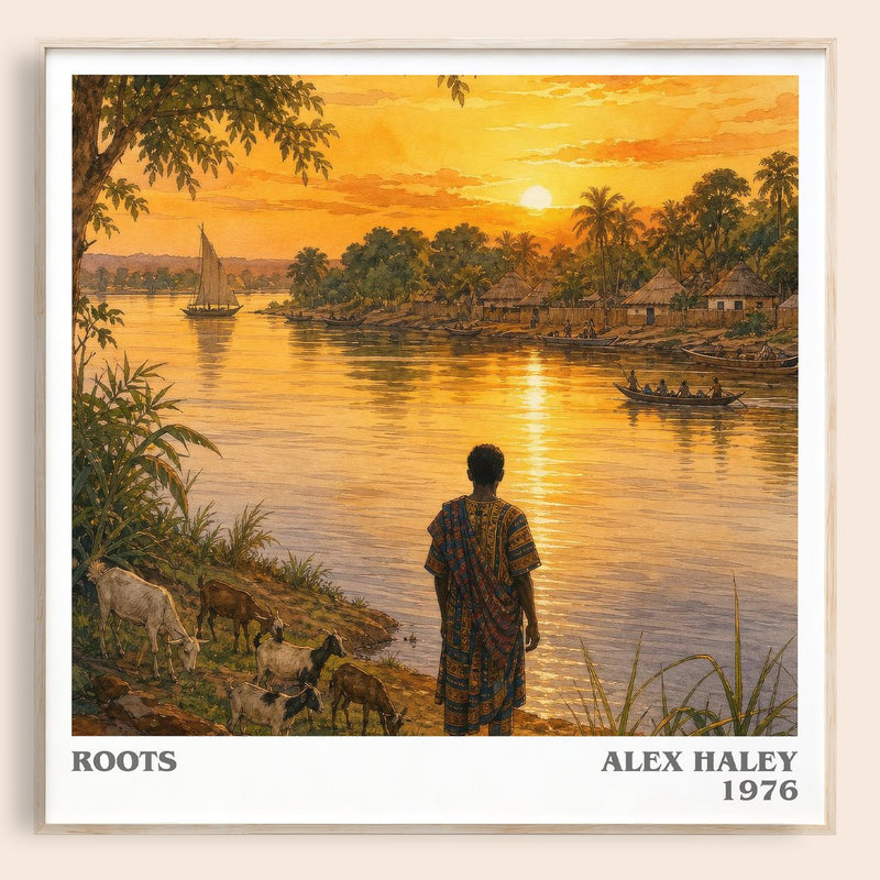Roots literary book poster by Alex Haley – framed literary art print
