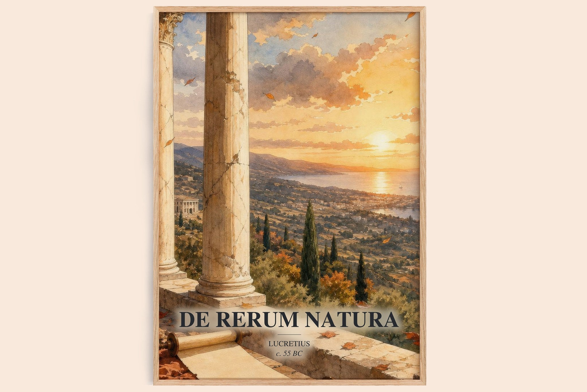 De Rerum Natura Book Watercolour Illustration by Lucretius