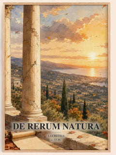 De Rerum Natura watercolour book poster by Lucretius – framed literary art print