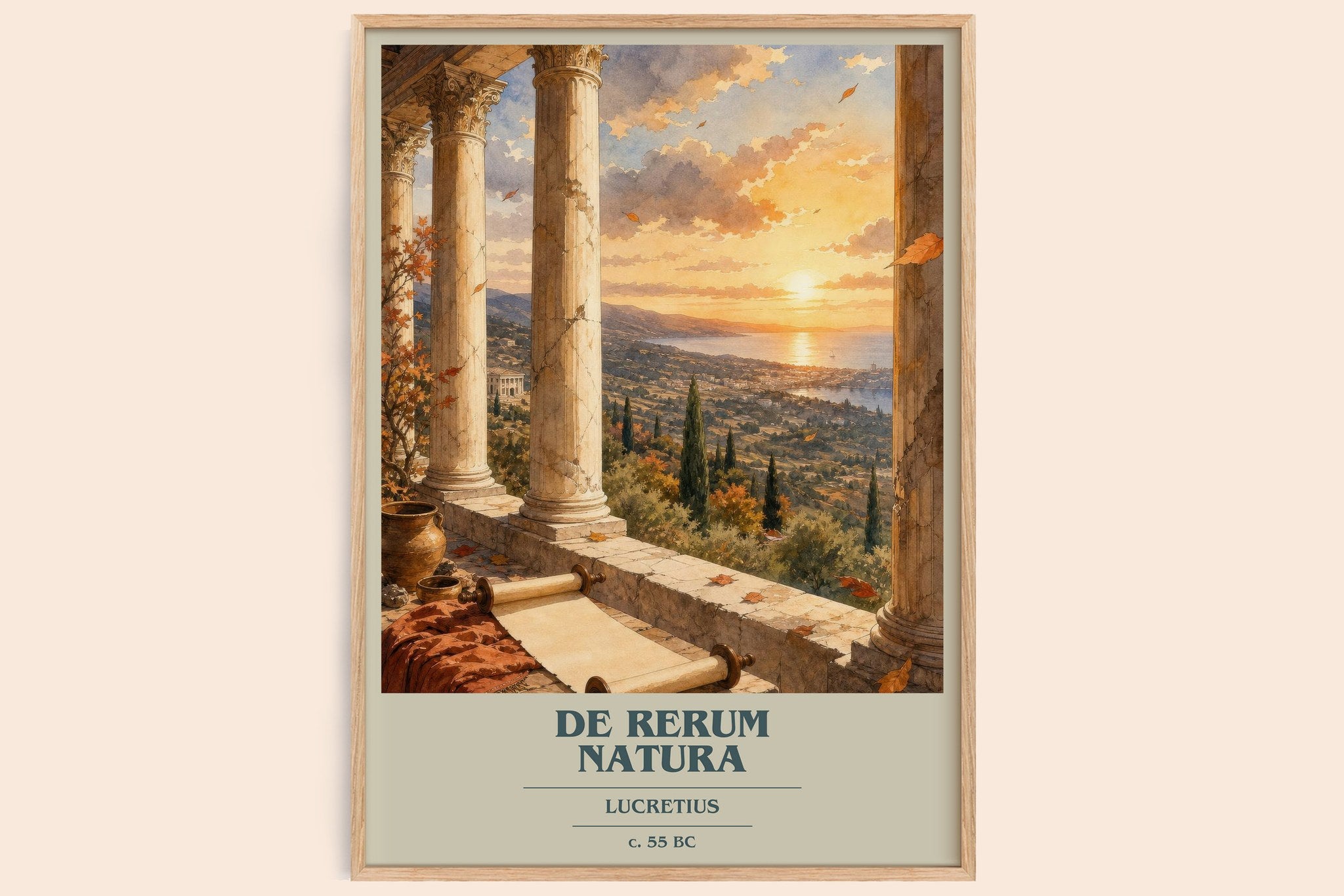 De Rerum Natura Book Cover Poster by Lucretius