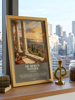 De Rerum Natura bookish poster colour and style options – Lucretius book art