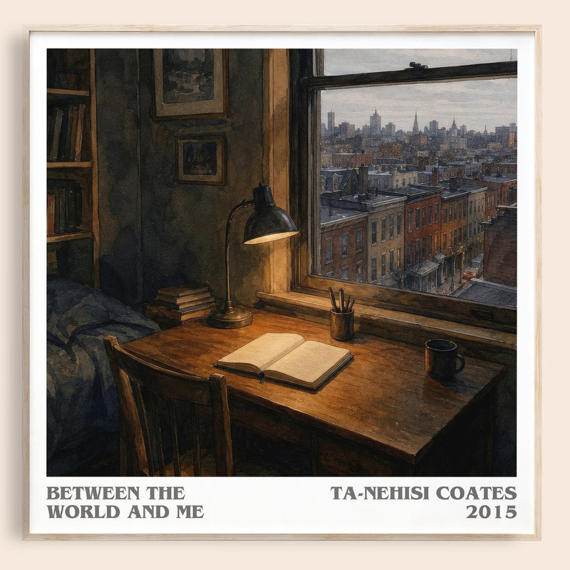 Between the World and Me literary book poster by Ta-Nehisi Coates – framed literary art print