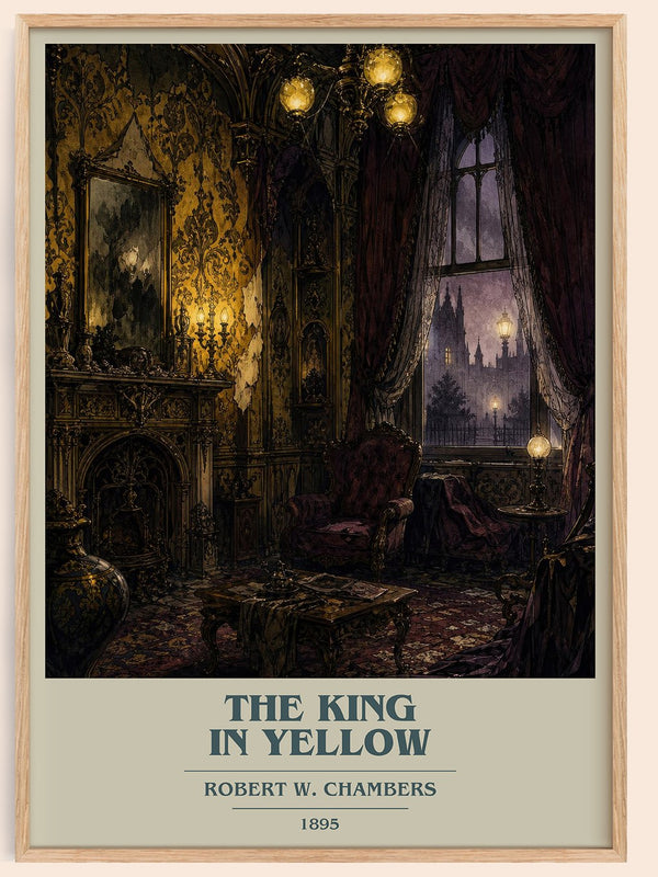The King In Yellow book cover book poster by Robert W. Chambers – framed literary art print