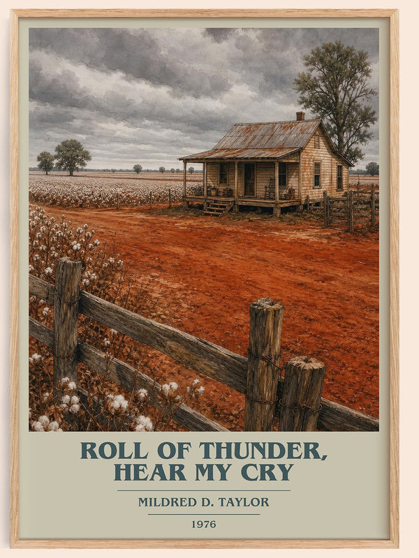 Roll of Thunder, Hear My Cry book cover book poster by Mildred D. Taylor – framed literary art print