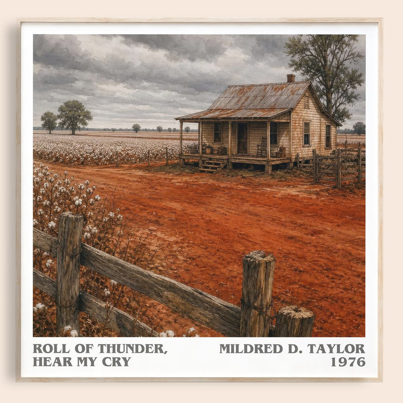 Roll of Thunder, Hear My Cry literary book poster by Mildred D. Taylor – framed literary art print
