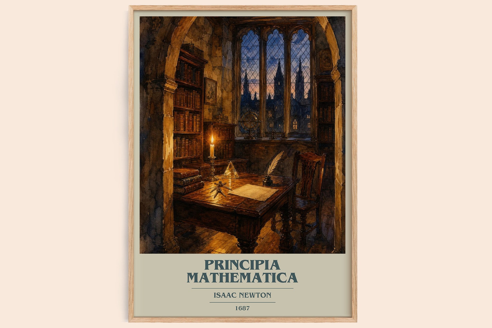 Principia Mathematica Book Cover Poster by Isaac Newton