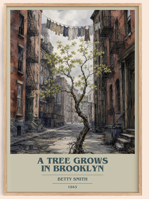 A Tree Grows in Brooklyn book cover book poster by Betty Smith – framed literary art print