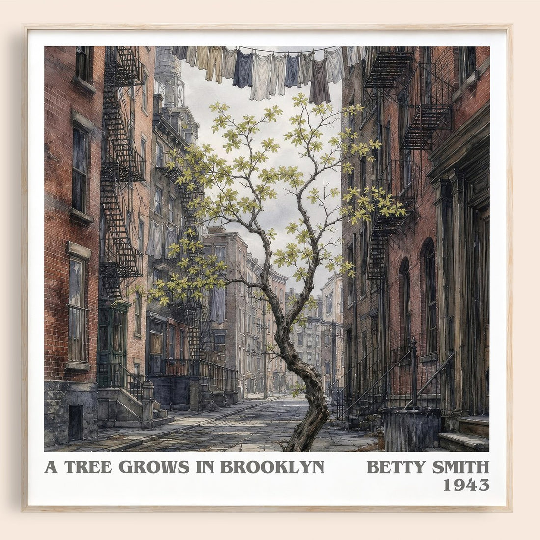 A Tree Grows in Brooklyn literary book poster by Betty Smith – framed literary art print