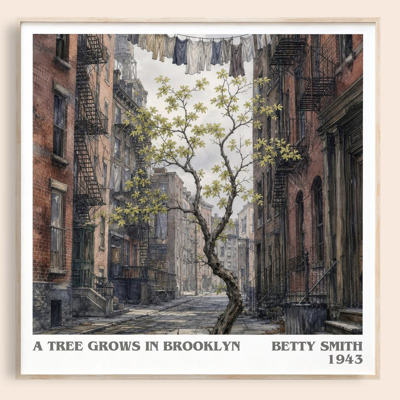 A Tree Grows in Brooklyn literary book poster by Betty Smith – framed literary art print