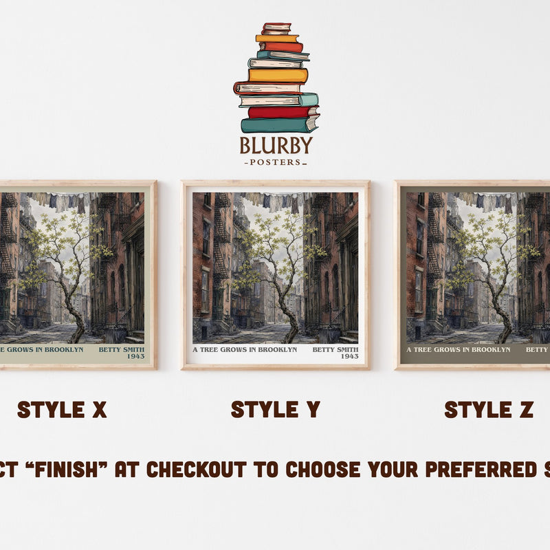 A Tree Grows in Brooklyn literary print in frame leaning in hallway – coming of age wall art