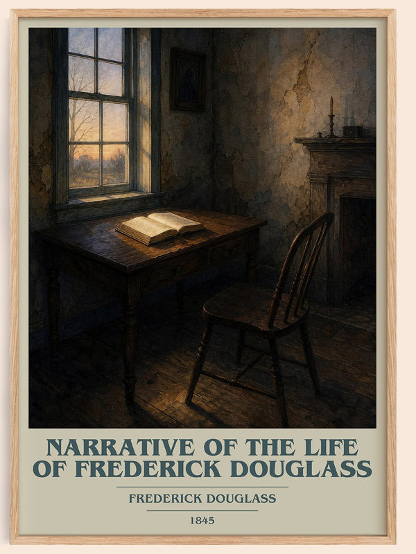 Narrative of the Life of Frederick Douglass book cover book poster by Frederick Douglass – framed literary art print
