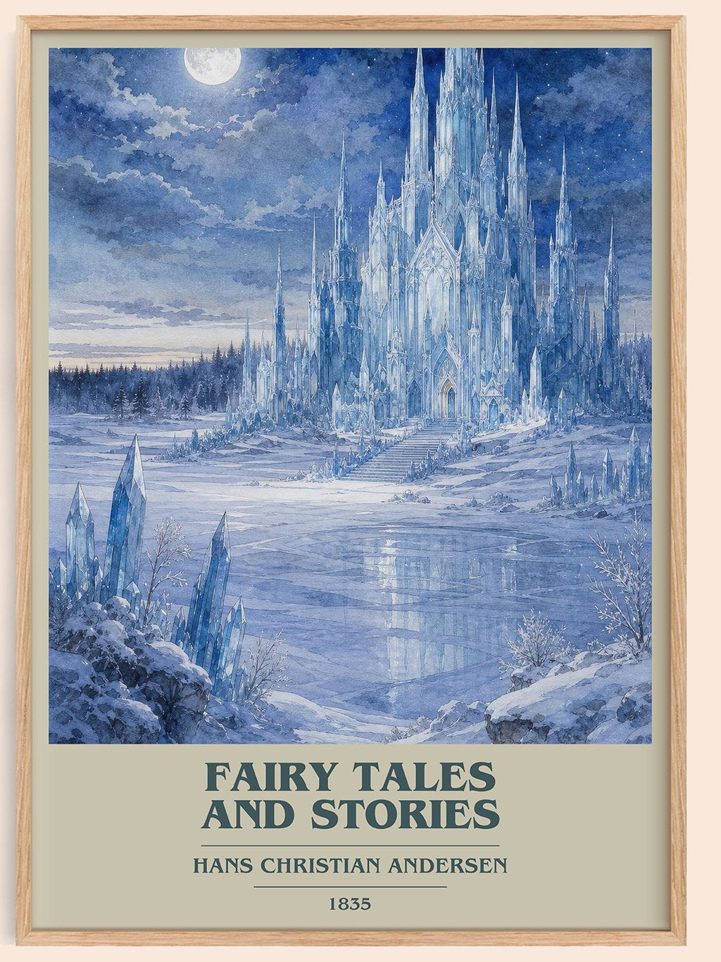 Fairy Tales and Stories book cover book poster by Hans Christian Andersen – framed literary art print