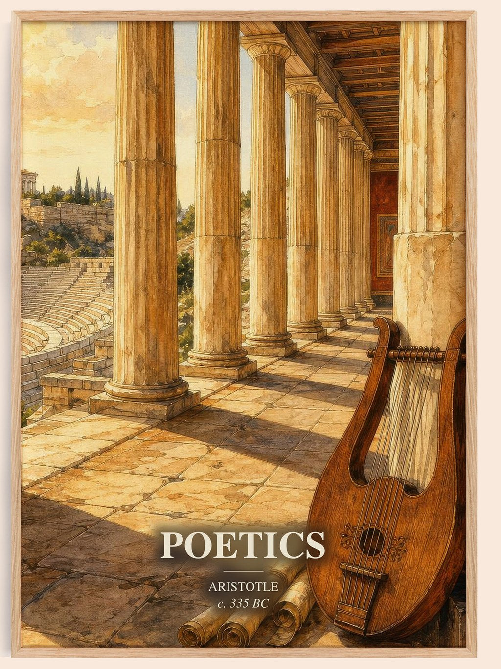 Poetics watercolour book poster by Aristotle – framed literary art print