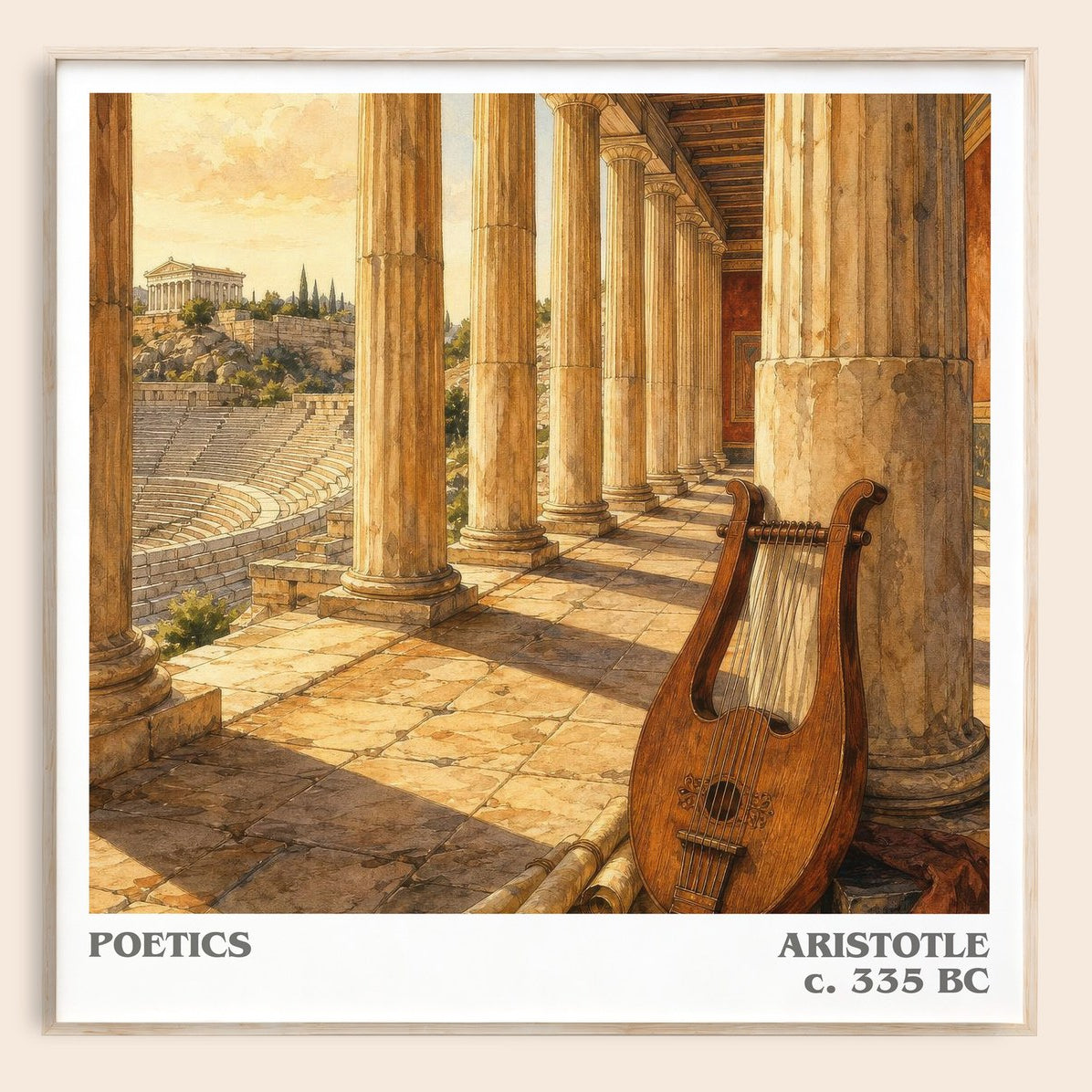 Poetics literary book poster by Aristotle – framed literary art print