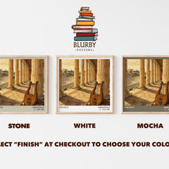 Poetics literary print framed by window – Stone, White and Mocha square prints side by side – choose your colour