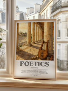 Poetics bookish print in frame leaning in hallway – philosophy wall art