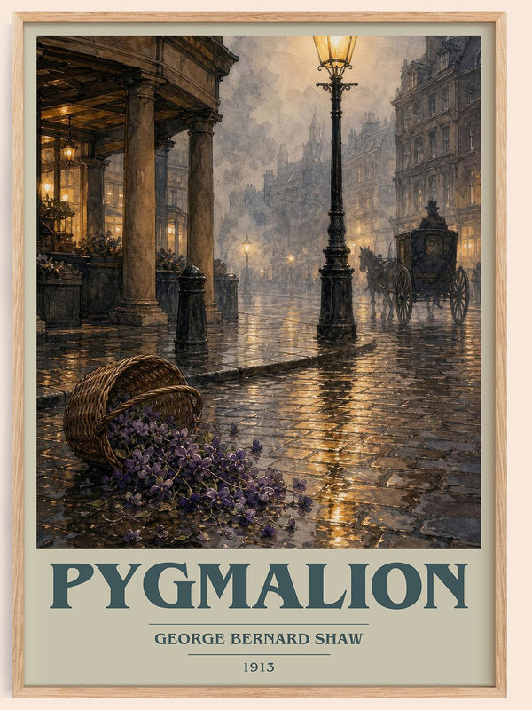 Pygmalion book cover book poster by George Bernard Shaw – framed literary art print