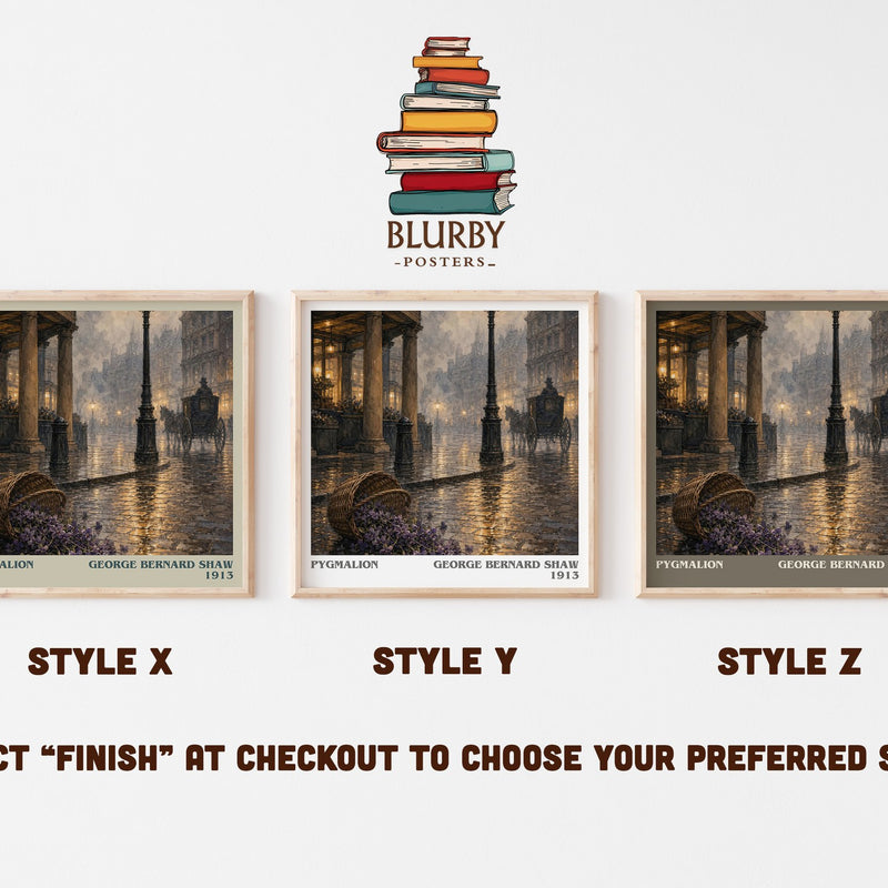 Pygmalion literary print in frame leaning in hallway – classic literature wall art