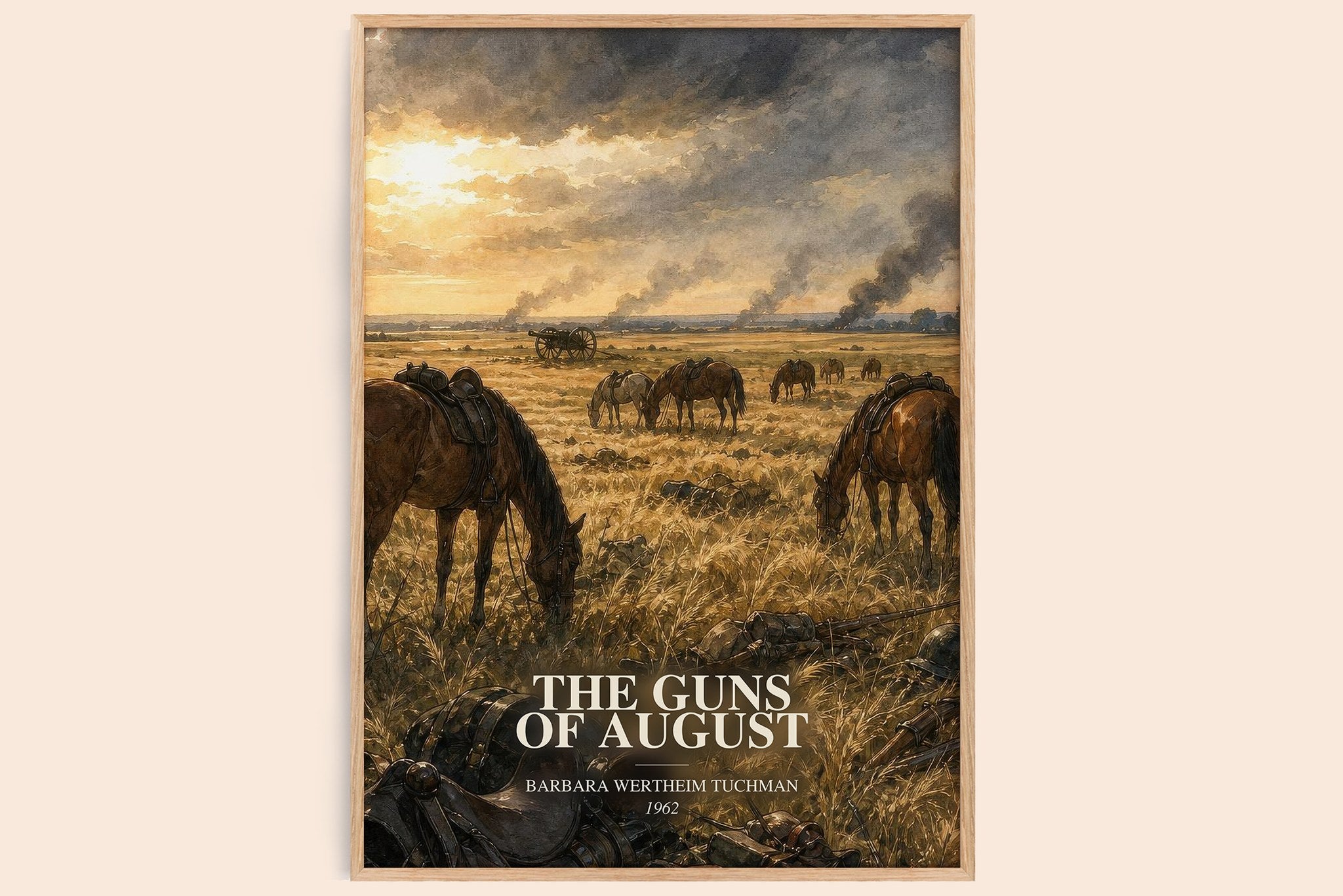 Guns of August Book Watercolour Illustration by B. Tuchman