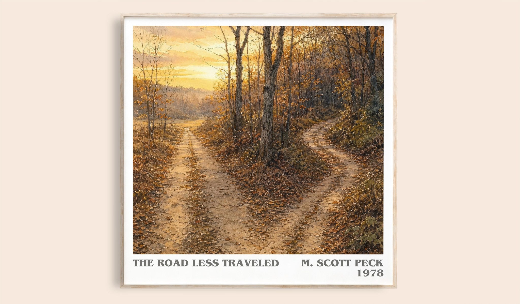 The Road Less Traveled Literary Art Print by M. Scott Peck