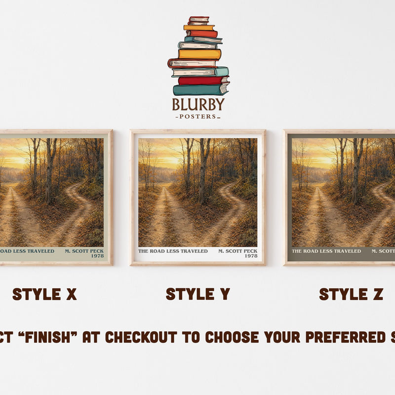 The Road Less Traveled literary print in frame leaning in hallway – __new__:self help wall art