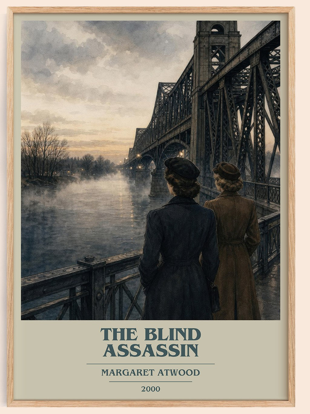 The Blind Assassin book cover book poster by Margaret Atwood – framed literary art print