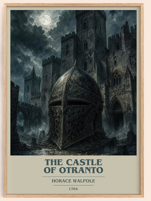 The Castle of Otranto book cover book poster by Horace Walpole – framed literary art print