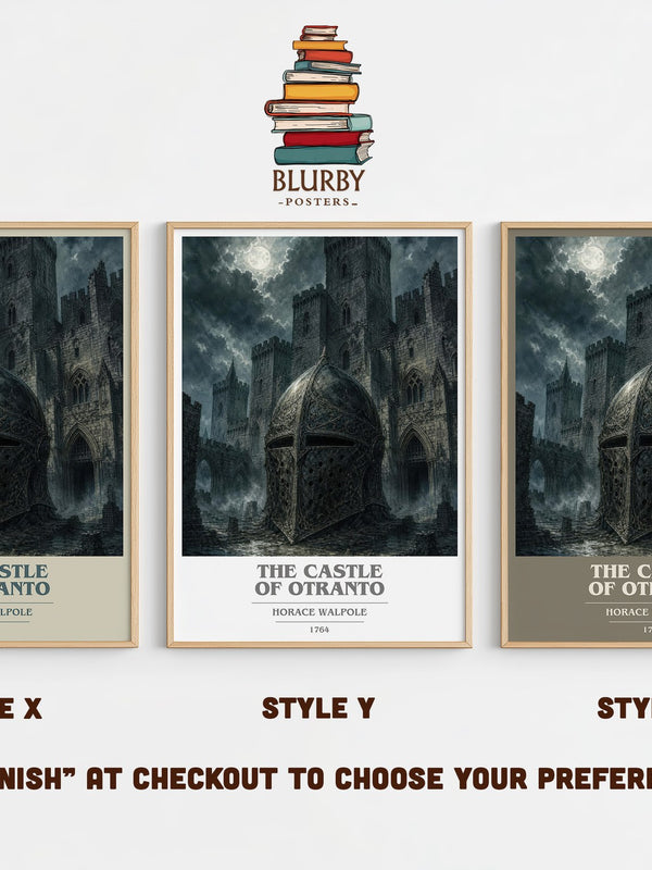 The Castle of Otranto book cover print in frame leaning in hallway – gothic wall art