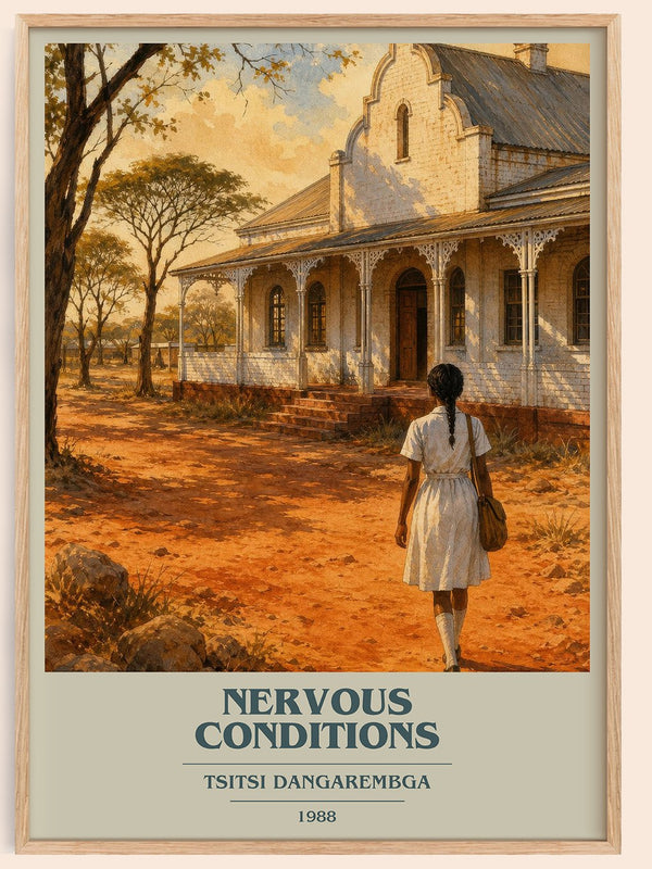 Nervous Conditions book cover book poster by Tsitsi Dangarembga – framed literary art print