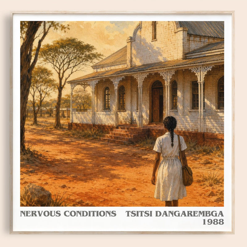 Nervous Conditions literary book poster by Tsitsi Dangarembga – framed literary art print