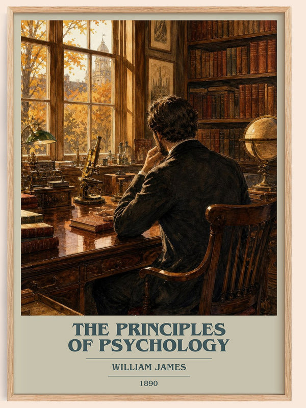 The Principles of Psychology book cover book poster by William James – framed literary art print