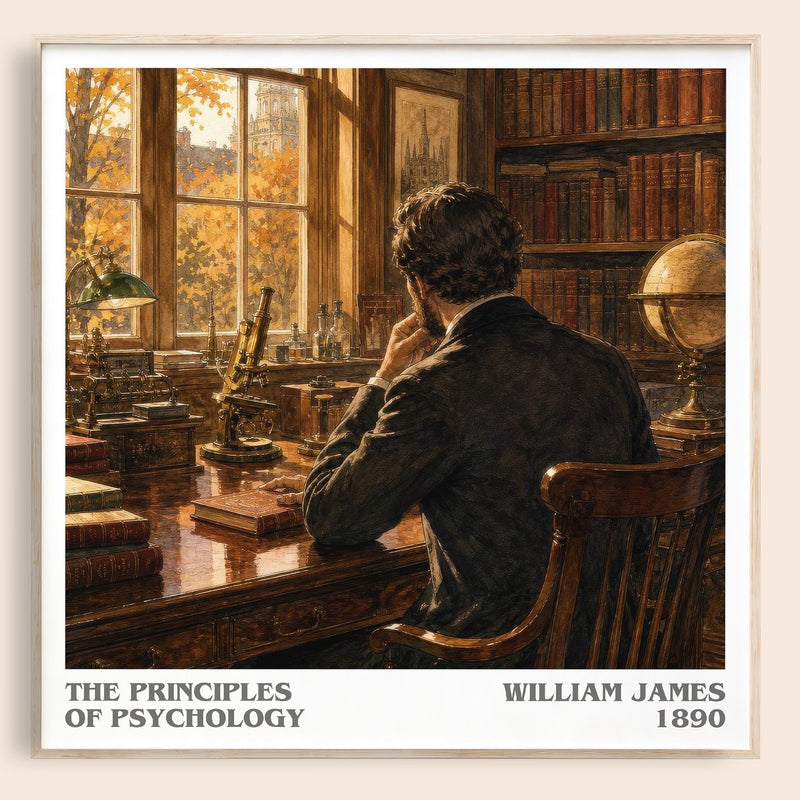 The Principles of Psychology literary book poster by William James – framed literary art print