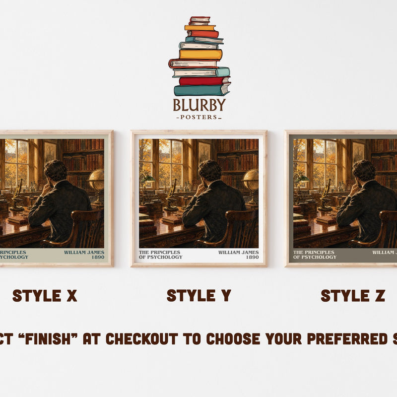 The Principles of Psychology literary print in frame leaning in hallway – philosophy wall art