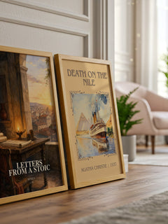 Letters from a Stoic watercolour print framed by window – literary home decor