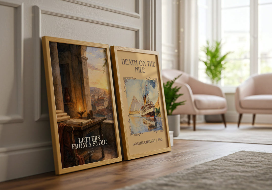 Letters from a Stoic watercolour print framed by window – literary home decor