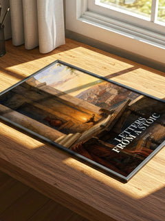 Letters from a Stoic watercolour book poster framed on wall – philosophy wall art